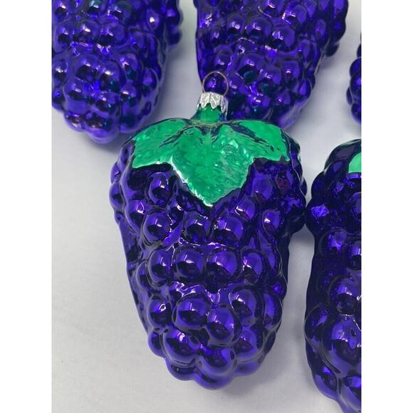 Vintage German Purple Grapes Christmas Ornament Wine Lot of 6 - Picture 2 of 4
